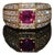 Certified Natural 2.81Cts VS F Diamond Vivid Red Ruby 18K Solid Gold Cigar Ring Band, size 6.5 For Sale