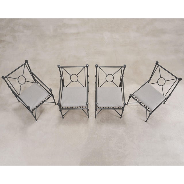 Restoration Hardware Set of Four Rh Catalina Aluminum Patio Garden Dining Armchairs For Sale - Image 4 of 18