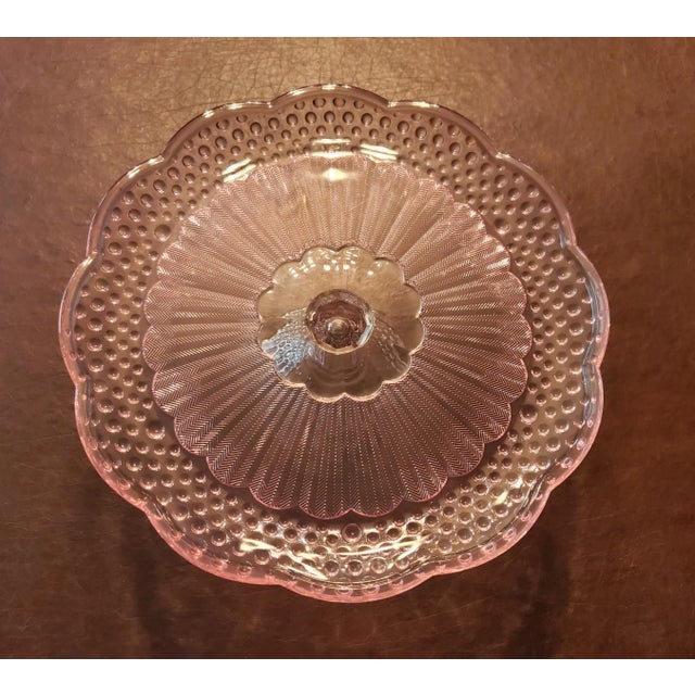 Light Pink Mid 20th Century Gorham Crystal Cake Plate For Sale - Image 8 of 9