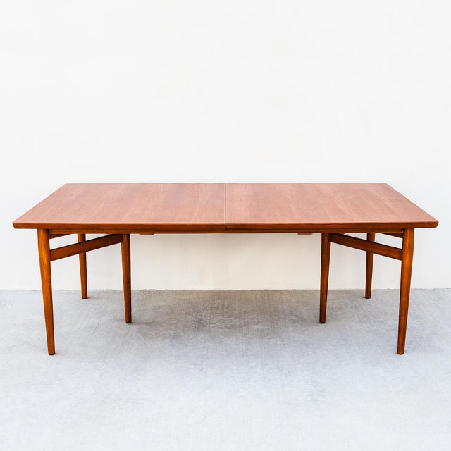 Mid-Century Modern Restored Arne Vodder Model 201 Danish Modern Teak Extension Dining Table For Sale - Image 3 of 16