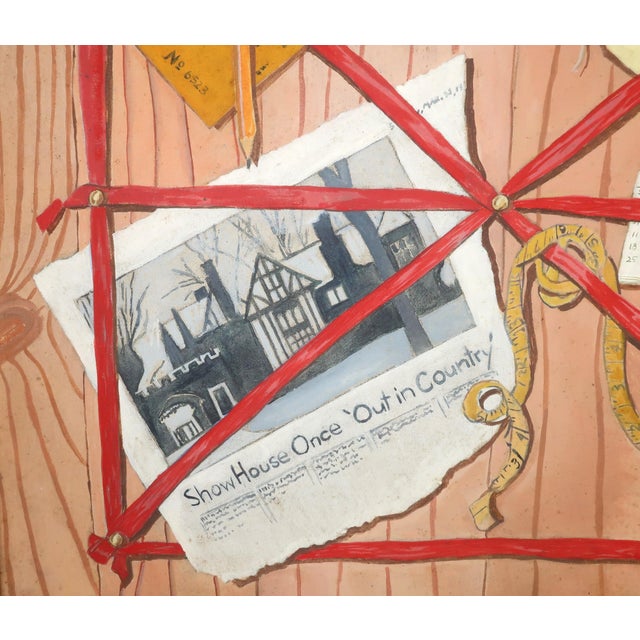 Mid-Century Modern Caroline Klopstock Trompe l'Oeil Oil Painting, 1976 For Sale - Image 3 of 12