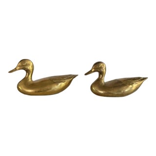 Mid Century Sold Brass Ducks For Sale