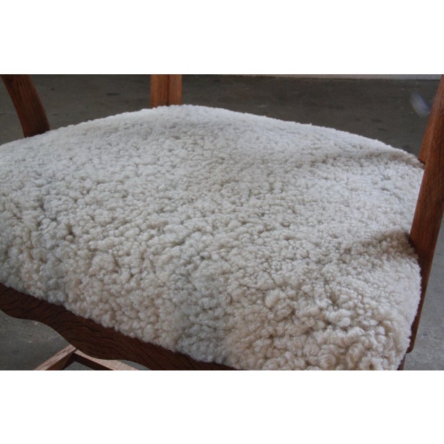 1960s Set of Vintage Brutalist Oak Razorblade Armchairs by Henning Kjærnulf, 1960s For Sale - Image 5 of 14