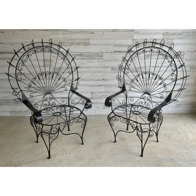 Peacock Iron Patio Chairs For Sale - Image 11 of 11