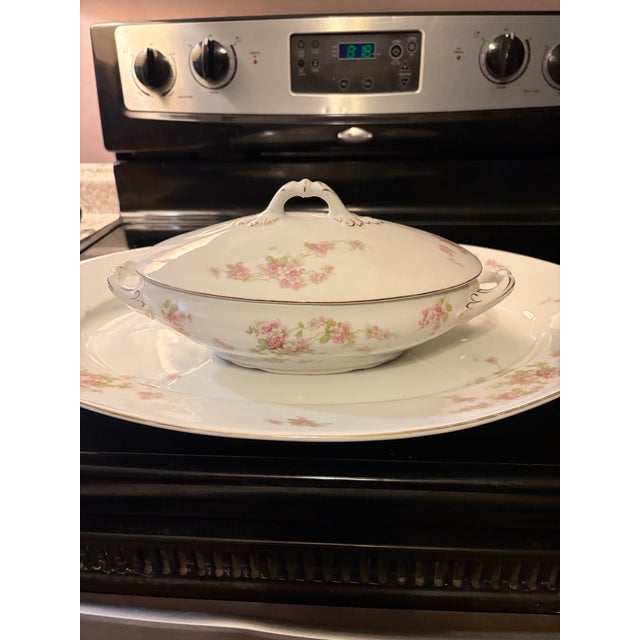 Traditional Antique Royal Schwarzburg German Fine China Covered Soup Tureen & Platter Set For Sale - Image 3 of 12
