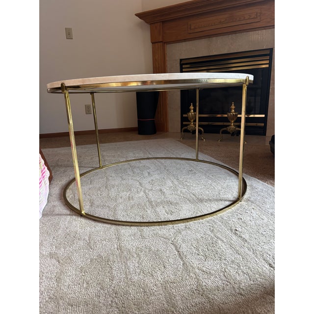 2010s Anthropologie Leavenworth Oval Marble Coffee Table For Sale - Image 5 of 5