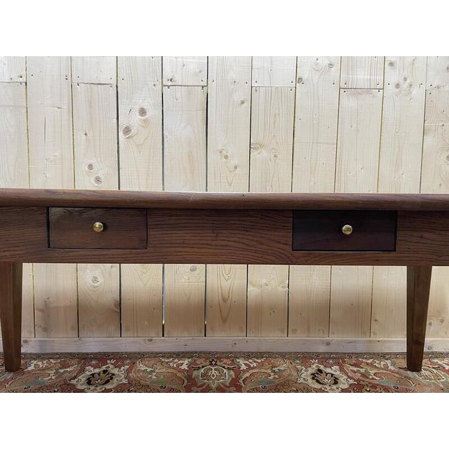 Parqueted Farmhouse Table in Oak For Sale - Image 4 of 7