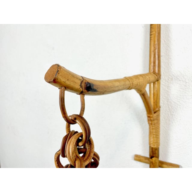 Rattan & Bamboo Wall Stand Flower Plant Holder, Italy, 1960s For Sale - Image 13 of 15