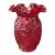 Fenton Iridescent Red Cranberry Daffodil Vase For Sale