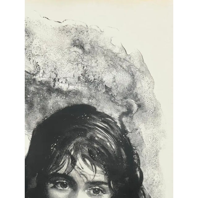 Sandu Liberman Rabbi With Young Girl Lithograph Signed, Numbered & Framed 1960's For Sale In New York - Image 6 of 14