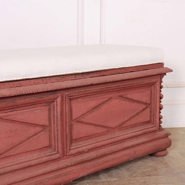 Italian Painted Bench, 19th Century For Sale - Image 3 of 8
