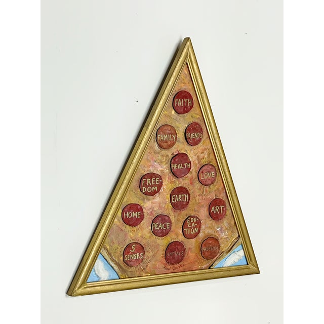 "Gratitude Pizza" Slice of Life by Covington GA artist Carol Veliotis. Special Artist made frame, gold leaf, canvas,...