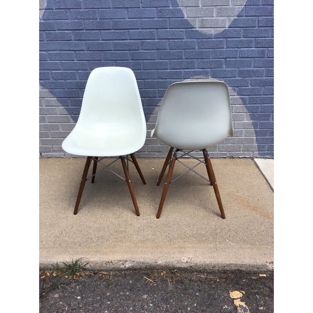Herman Miller Eames Whole Molded Plastic Dining Chairs For Sale - Image 4 of 10