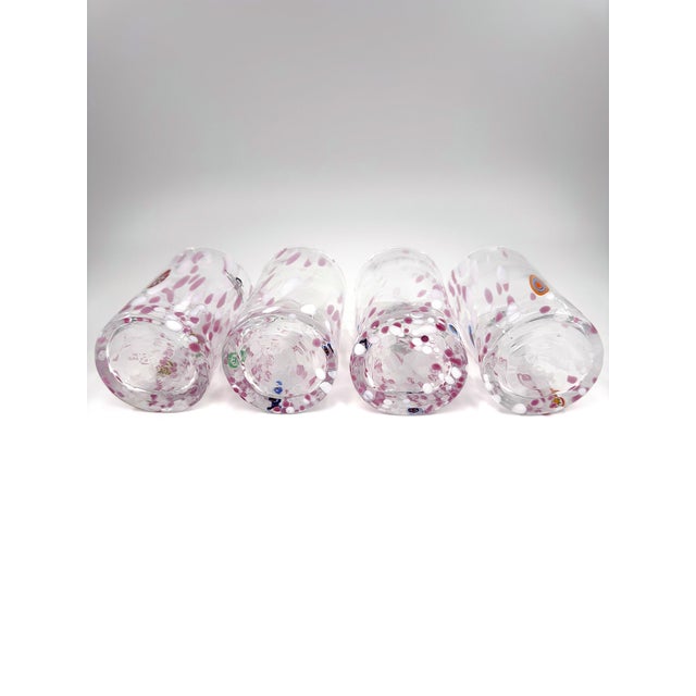 Blush Hand Blown Alessandro Coppola Murano Art Glass Tumblers Handcrafted in Italy - Set of 4 For Sale - Image 8 of 13