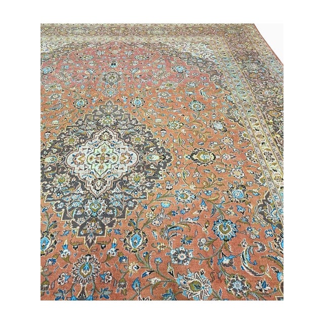 10x13 1960s Persian Kashan Area Rug - 107634 For Sale - Image 4 of 13