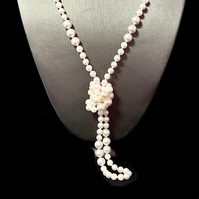 Akoya Pearls Necklace 14k Y Gold Ball Clasp Certified For Sale - Image 10 of 11