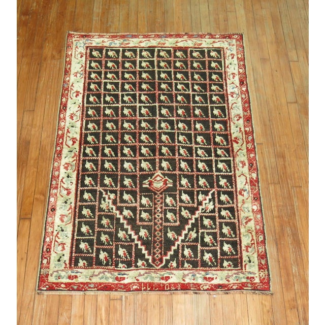 Islamic Brown Early 20th Century Antique Turkish Ghiordes Rug For Sale - Image 3 of 6