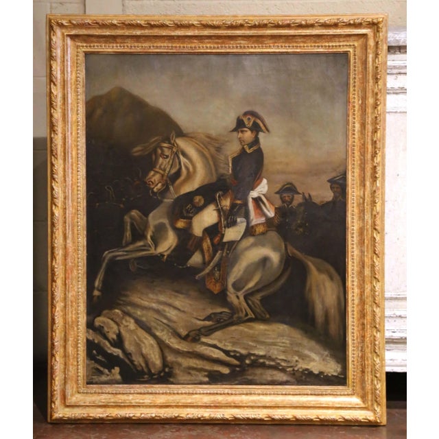 Wood 19th Century French Napoleonic Oil Painting After David, Signed Pommier For Sale - Image 7 of 10