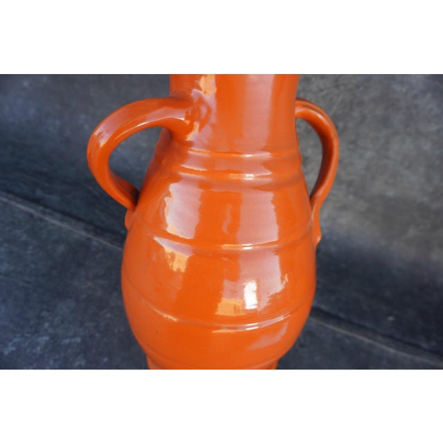 1930s 1930s Bauer Matt Carlton Tall Vase in Orange For Sale - Image 5 of 6