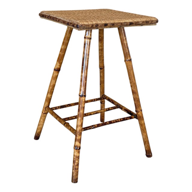 Antique Restored English Victorian Bamboo Side Table For Sale