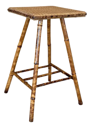 Antique Restored English Victorian Bamboo Side Table