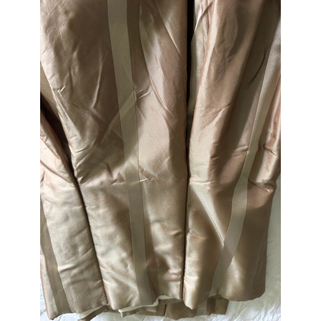Elegant pair of Ethan Allen custom silk drapery panels, professionally fabricated with substantial interlining and...