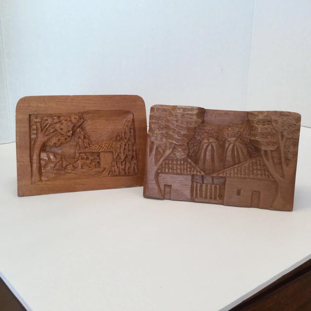 Hand Carved Wood Carvings - A Pair For Sale - Image 9 of 11