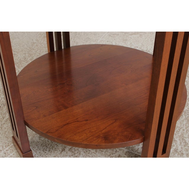 Stickley Round Cherry End Table For Sale - Image 10 of 13