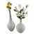 A Beautiful Pair of White Glass Bed Vases For Sale