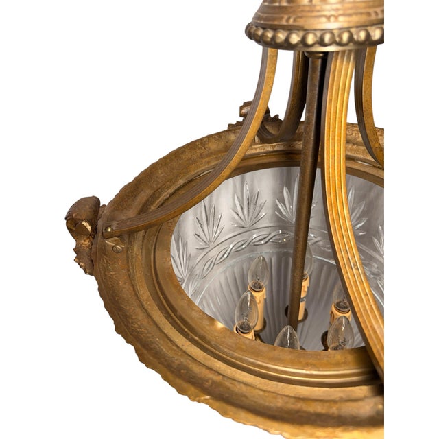 Late 20th Century Late 20th Century Bronze and Cut Crystal Chandelier For Sale - Image 5 of 10