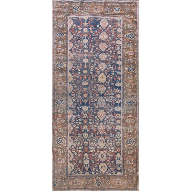 Late 19th Century Late 19th Century Handwoven Traditional Wool Tabriz Runner For Sale - Image 5 of 5
