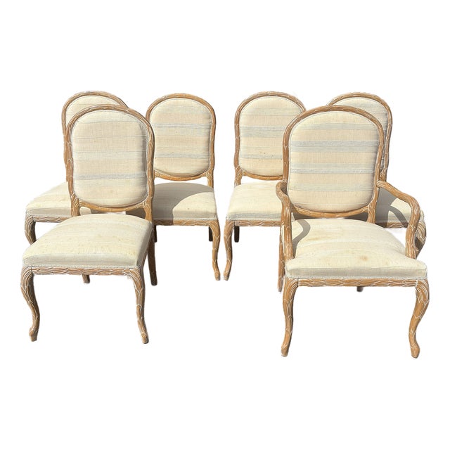 Vintage Italian Wheat Sheath Dining Chairs by Chateau d'Ax- Set of 6 For Sale