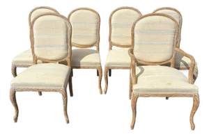 Vintage Italian Wheat Sheath Dining Chairs by Chateau d'Ax- Set of 6