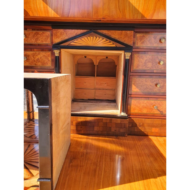 Biedermeier Secretary Desk in Cherrywood, Dresden, 1830 For Sale - Image 12 of 18