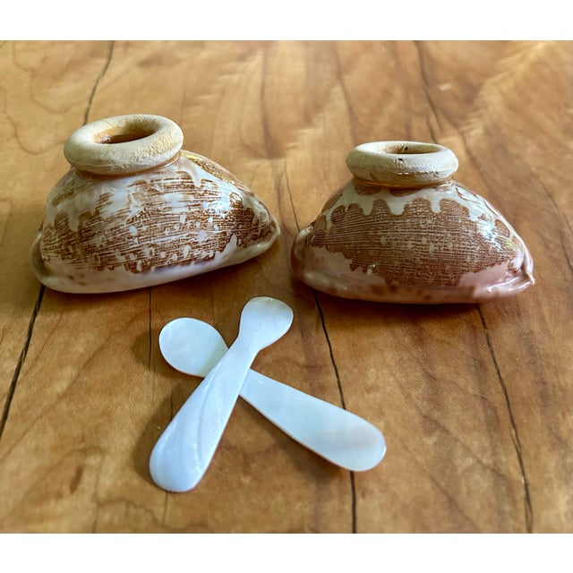 Shell 1990s Natural Shell and Mother of Pearl Caviar Dishes- Set of 2 For Sale - Image 7 of 11