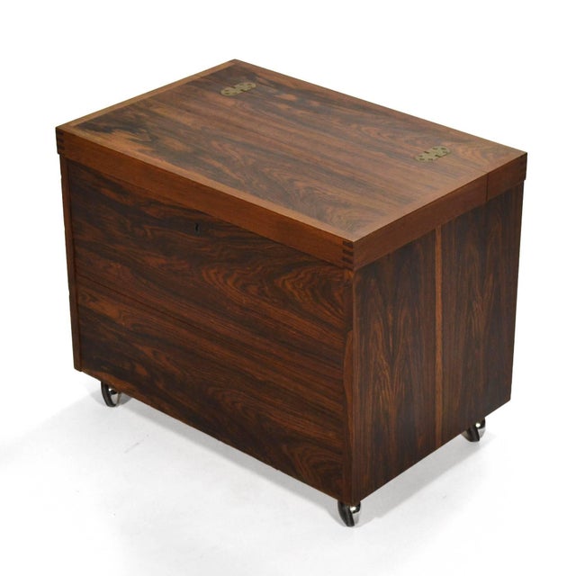Brown Mid 20th Century Rolf Hesland Rosewood Cube Bar by Bruksbo For Sale - Image 8 of 10