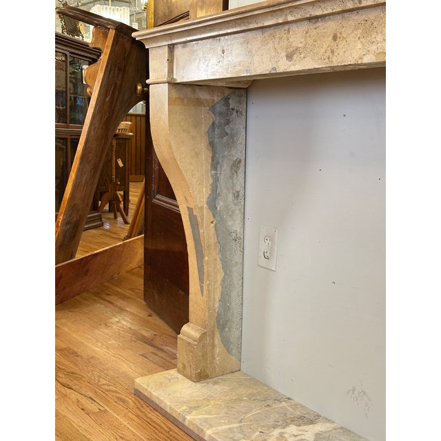 Antique Natural Stone Fireplace Mantel For Sale - Image 12 of 14