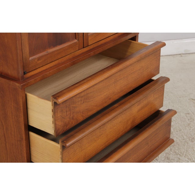 Lane Walnut Mid Century Modern Gentlemens Chest Armoire For Sale - Image 9 of 18