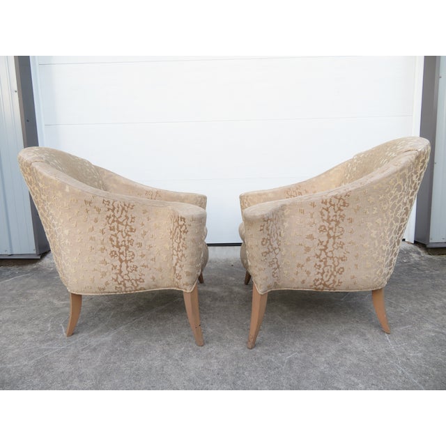 Rare Vintage Milo Baughman for Thayer Coggin Scroll Arm Barrel Back Chair Pair ~ Hollywood Regency For Sale - Image 13 of 18