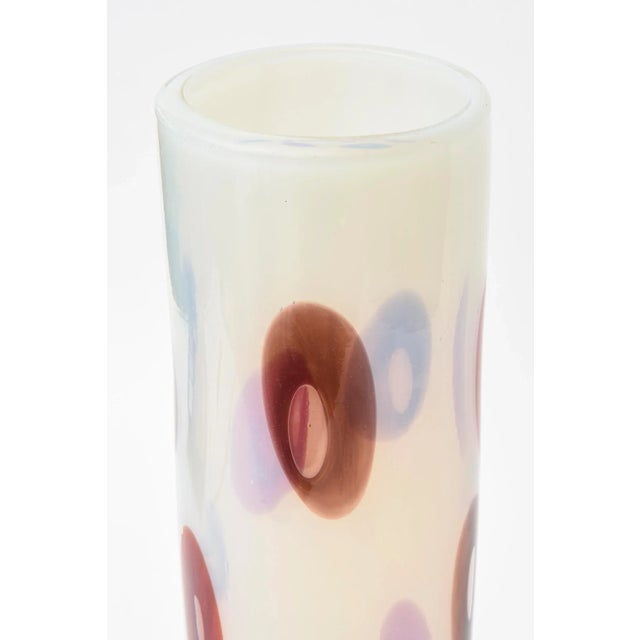 Glass Vintage Italian Murano Anzolo Fuga for Avem Murrines Opalescent Glass Vase or Vessel For Sale - Image 7 of 11
