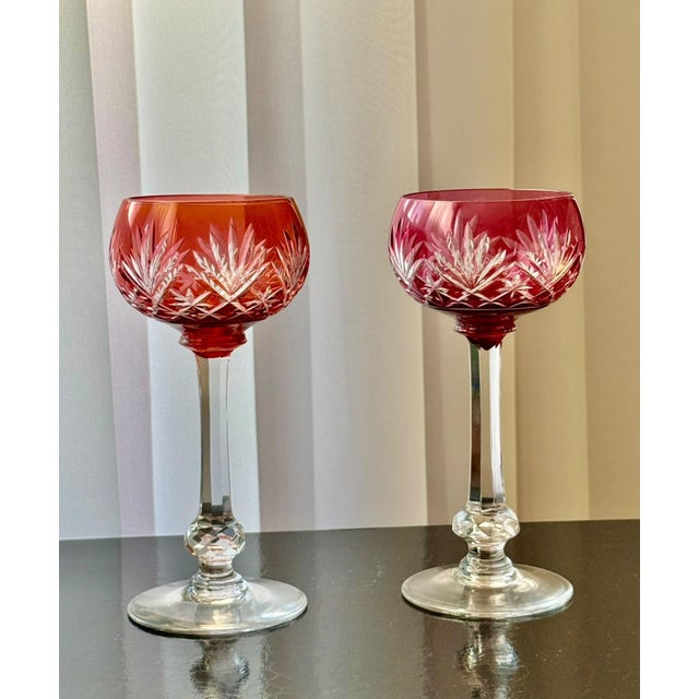 French Massenet Crystal Hock Glasses by Saint-Louis, 1920, Set of 6 For Sale - Image 4 of 18
