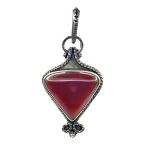 Vintage Carnelian Gemstone and Sterling Silver Pendant