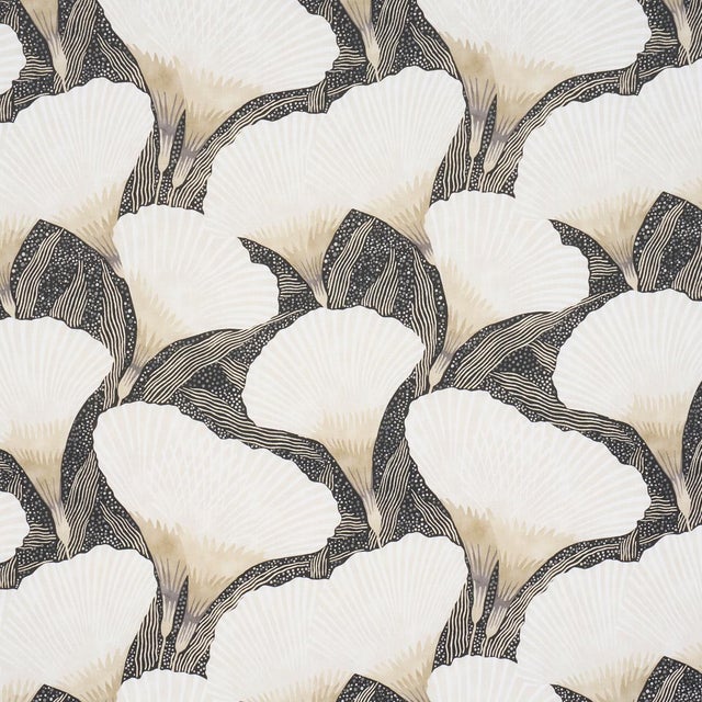 Sample - Schumacher Constance Fabric In Black For Sale