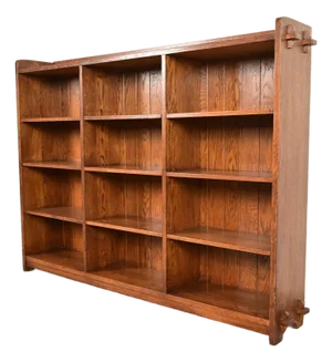 Stickley Mission Oak Arts & Crafts Triple Bookcase