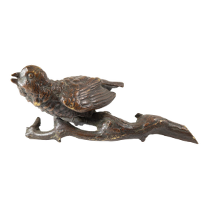19th Century Austrian Cabinet Bronze of a Song Bird on a Branch