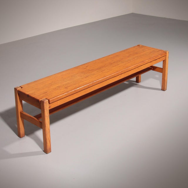 Vintage Scandinavian Pine Bench by Ilmari Tapiovaara for Laukaan Puu, 1960 For Sale - Image 11 of 11