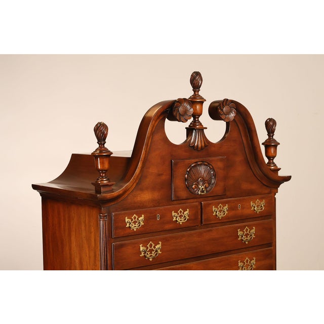 Kittinger Chippendale Style Mahogany Highboy For Sale - Image 10 of 18