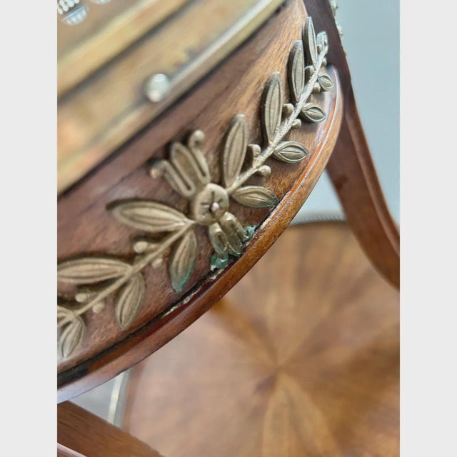 French Louis XVI Style Marble Top Bouillotte Table For Sale - Image 4 of 10