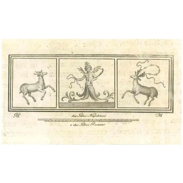 Ancient roman scene from the series "antiquities of herculaneum", is an original etching on paper realized by giovanni...