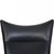 Vintage CH445 Wing Chair in Black Leather by Hans Wegner, 1990s For Sale - Image 3 of 11